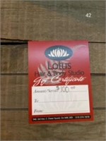 Lotus Hair & Body Studio $100 Gift Card.