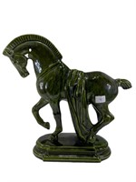 Green Ceramic Horse Statue