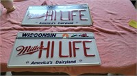 2- Miller Hi Life Plates