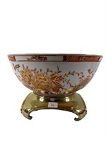 Asian Bowl on Brass Stand