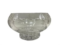 Etched Pressed Crystal Glass Bowl