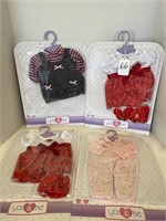 YOU & ME LOT OF 4 DOLL OUTFITS