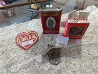 2 Coca Cola Openers, Prince Albert Tin, Patch