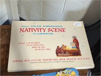 Illuminated Nativity Scene + Nativity Advent