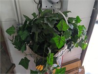 Basket with Artificial Plant
