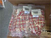 Longaberger Cherry Red Plaid Liners & Handle Ties