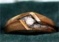 10k men's ring w/.12 center stone, 5.2 grams