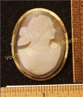Large cameo pin, tested 10K