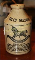 "Salad Dressing" stone jug w/Rocking Horse,