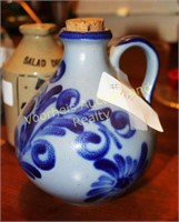 6" blue decorated bottle