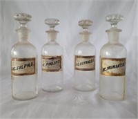 LOT OF FOUR EARLY APOTHECARY JARS