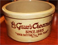 LeGrue's Creamery stone cheese container