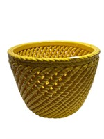 Yellow Ceramic Basket Planter