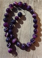 Botswana Agate Banded Beads Purple 12mm