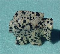 Carved Gemstone Dalmation Jasper Fish 1 1/2"