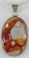 Lake Superior Agate 2.1" Pendant & Chain