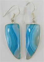 Botswana Agate 2" Hook Earrings