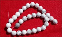 Howlite 10mm Beads Round About 36 Pc