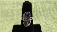 STERLING SILVER W/BLUE PAUA RING SIZE 5.5, NEW
