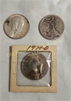 1920, 1964 & 1974 Half Dollars
