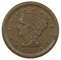 Choice EF 1857 Large Cent