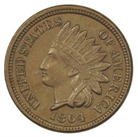 AU 1864 Copper-Nickel Indian Cent