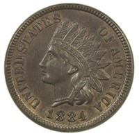 Select Unc 1884 Indian Cent