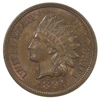 Choice Unc 1891 Indian Cent