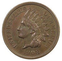 AU 1908-S Indian Cent
