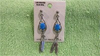 LAB CREATED BLUE OPAL EARRINGS MADE IN THE USA, NE