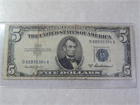 1953 $5 Five Dollar Silver Certificate