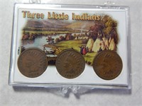 Indian Head Pennies 1906, 07 and 08 Framed