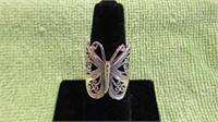 STERLING SILVER BUTTERFLY RING SIZE 7.5, NEW