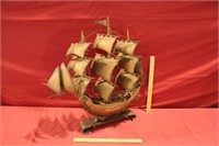 Vintage Bronze Colored Sailboat Model