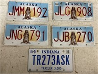 5 license plates.