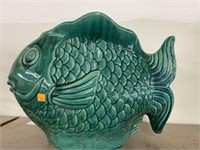 Large fish. Ceramic. Vase / planter. 18x 12.5in.