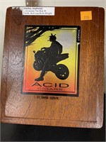 Wood ACID Cigar Box. 7.5x 8.5x 4.5in high.