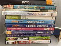 16 workout DVDs.