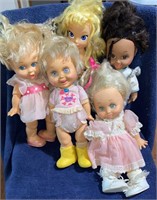 5 Doll Lot Ideal 3 baby face dolls