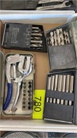 Punch Tool Kit in Gray Box and Drill Bits