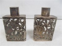 Perfume Bottles with Silver Overlay
