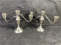 Pair, Sterling Silver Weighted Candelabras