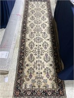 Hand-Knotted Ivory Field Carpet Runner, 2'X8'