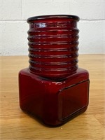 Vintage Wheaton N.J Ruby Red Herb Apothecary Jar