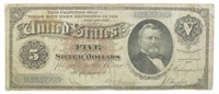 A 2nd Fine Series 1886 Silver Certificate $5