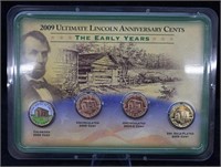 24 K Gold Clad 2009 Lincoln Early Years Coin Set;