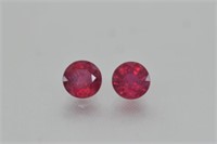 2.60ct Pair 6.1mm Minded Ruby Red