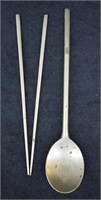 Vintage Japanese Soup Spoon & Chopsticks Set