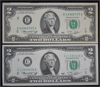 1976 $2 Dollar Bills Unciculated