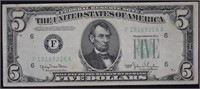1950 $5 Five Dollar Early Light Green Seal